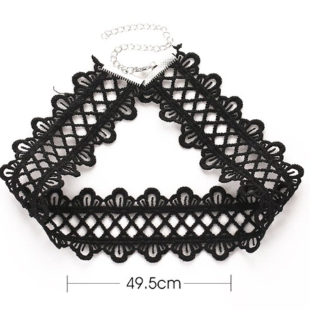 Women Choker Necklace Fashion Vintage Decorative Lace Choker Clavicle Necklace - Picture 4 of 4